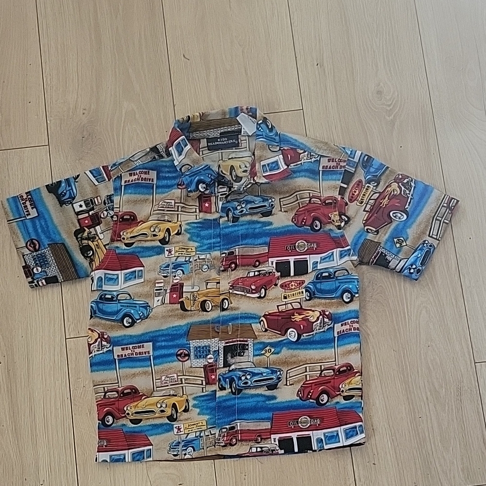 Vintage Car Print Kids Shirt